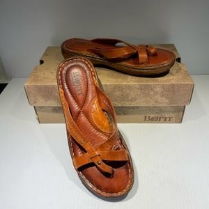 Born Leather Thong Sandals Orange - Malone Size 6